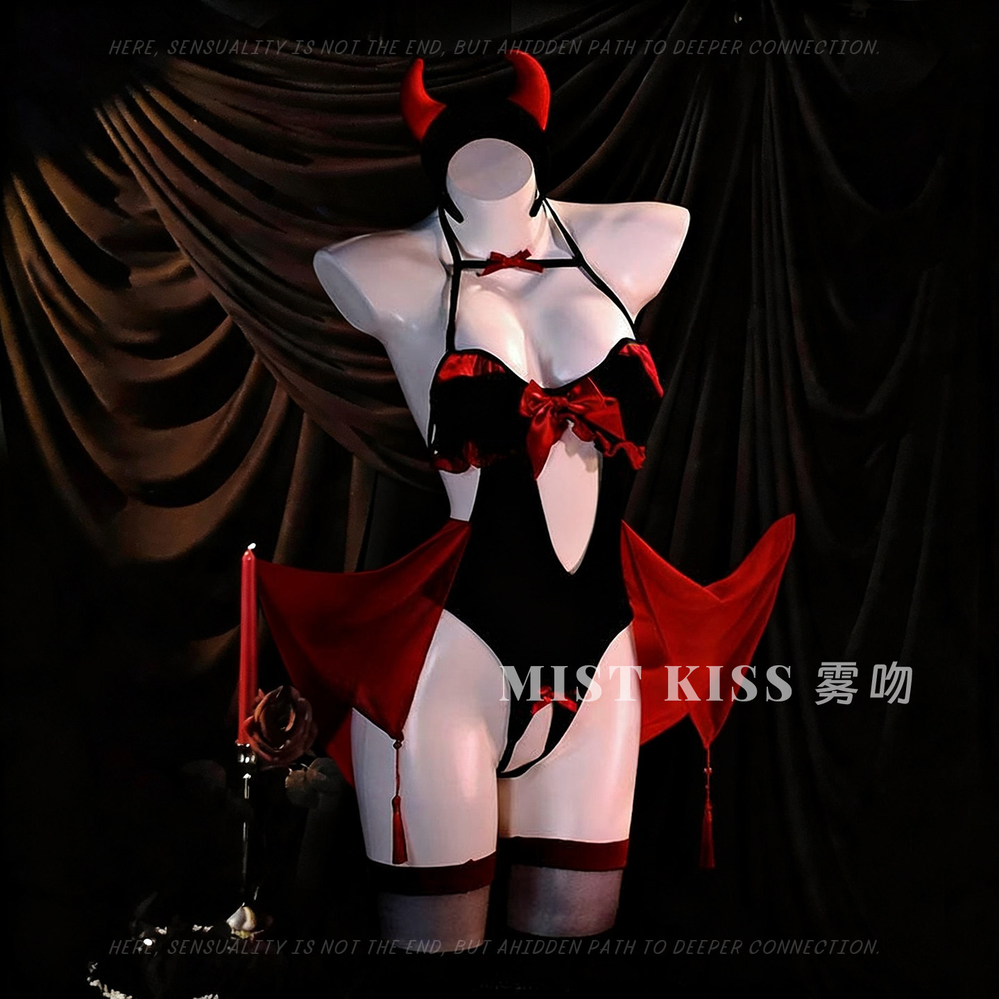 KISS魅魔*性感小恶魔套装qqny性感情调趣套装制服cos纯欲风连体衣