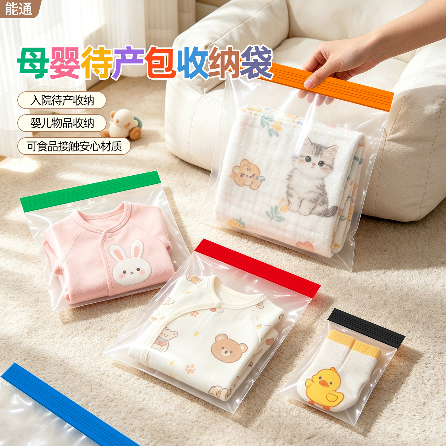 待产包收纳袋幼儿园衣物婴儿专用宝宝内裤收纳旅行衣物分装密封袋
