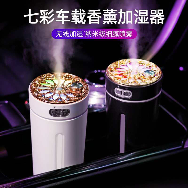 车载空气加湿器小型迷你雾化器净化器车用喷雾USB充电新款星空灯
