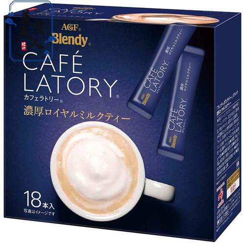 日本进口AGF Blendy CAFE latory醇厚牛奶拿铁三合一速溶咖啡