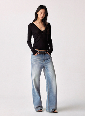 DUE E CHEN Blue Denim 进口土耳其面料蓝色水洗牛仔裤