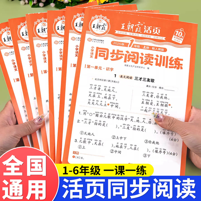 2025王朝霞活页阅读理解专项训练书一年级二年级三年级四五六年级上册下册同步练习册人教版教材每日一练小学语文课外阅读一日一练