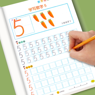 100幼儿控笔训练练字本儿童汉字拼音字帖练字写字本1一10到100描红入门幼小衔接每日一日一练 幼儿园数字描红本练字帖0