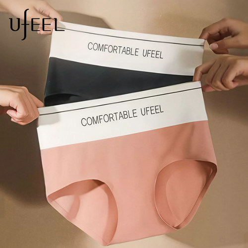 UFEEL内裤女士2026新款无痕冰丝运动隐形中高腰大码女生三角裤头
