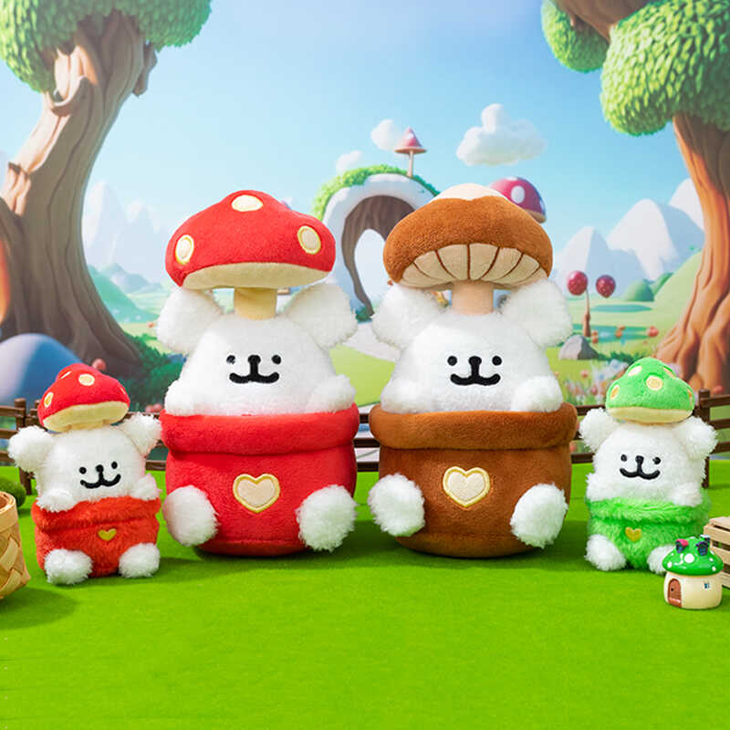 线条小狗Maltese原创蘑菇系列毛绒玩偶可爱挂件摆件朋友生日礼物