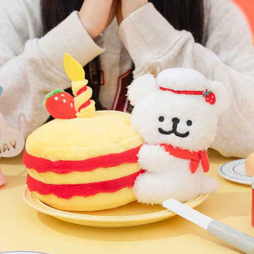线条小狗Maltese原创蛋糕摆件毛绒公仔玩偶送闺蜜女朋友生日礼物