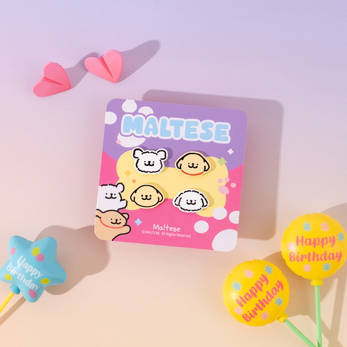 线条小狗Maltese卡通耳钉925银小金毛可爱小众百搭创意礼物耳饰女