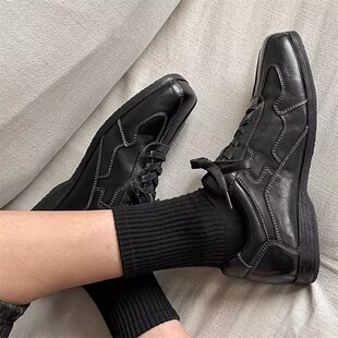 百搭英伦男休闲皮鞋 WLOFSD男鞋 子潮鞋 情侣阿甘德训鞋 透气2026新款