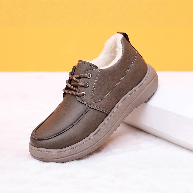 潮牌加绒真皮老北京棉鞋