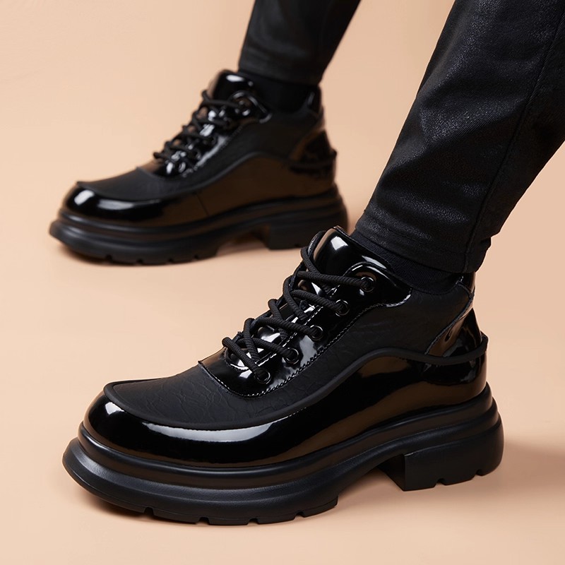 秋冬新款真皮增高英伦马丁靴