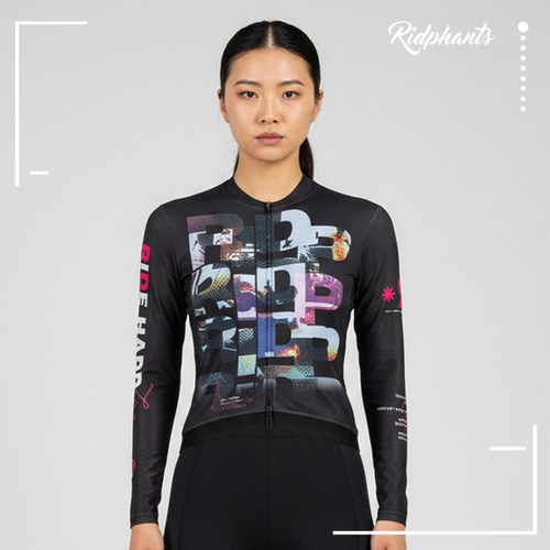 DP织带款骑行服春秋薄款长袖自行车服月球