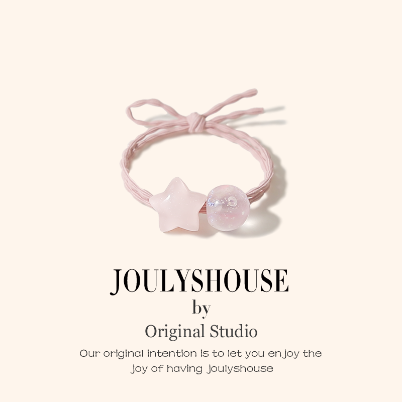 甜美可爱果冻星星多巴胺少女马尾扎发皮筋发绳高弹力不伤发发饰