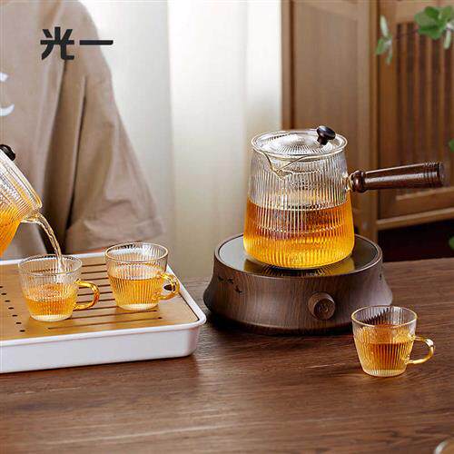 光一玻璃煮茶壶泡茶侧把冲茶器电陶炉明火烧水壶围炉专用茶具套装