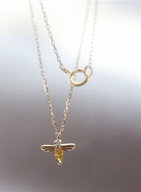 S925纯银小蜜蜂项链女可爱小巧
