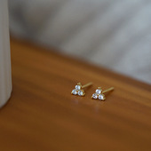 ROMANTIC原创日韩气质小巧简约高级百搭幸运草耳钉纯银防过敏耳环