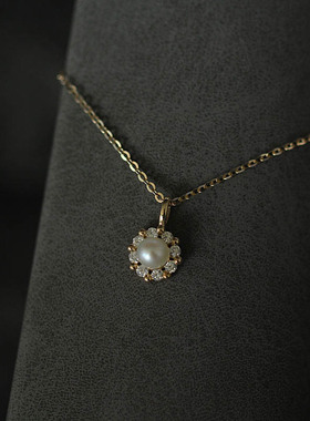 简约气质百搭小花吊坠ins项链女