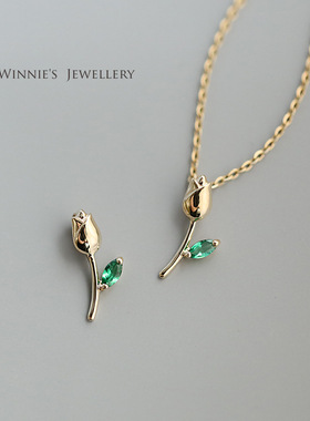 玫瑰花项链女气质设计感锁骨链