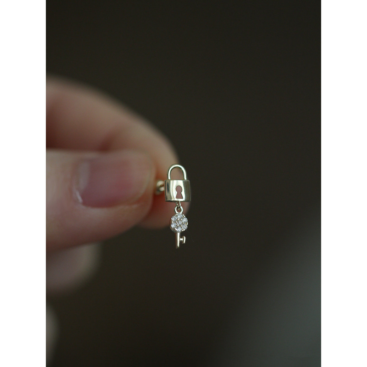 ROMANTIC925纯银镀金锁和钥匙耳钉女设计感气质简约微镶耳饰品,饰品/流行首饰/时尚饰品新,银饰耳饰,淘宝优惠券,粉丝福利购,淘宝优惠卷