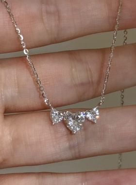 爱心法式精致细版锁骨链项链女