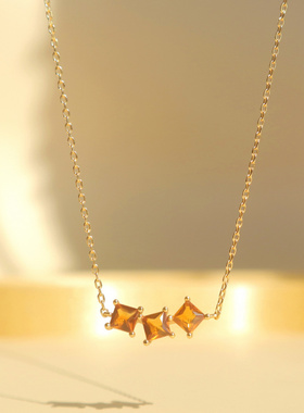 925纯银镀金项链女简约气质