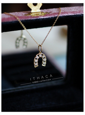 迷你U型马蹄造型锁骨链纯银项链