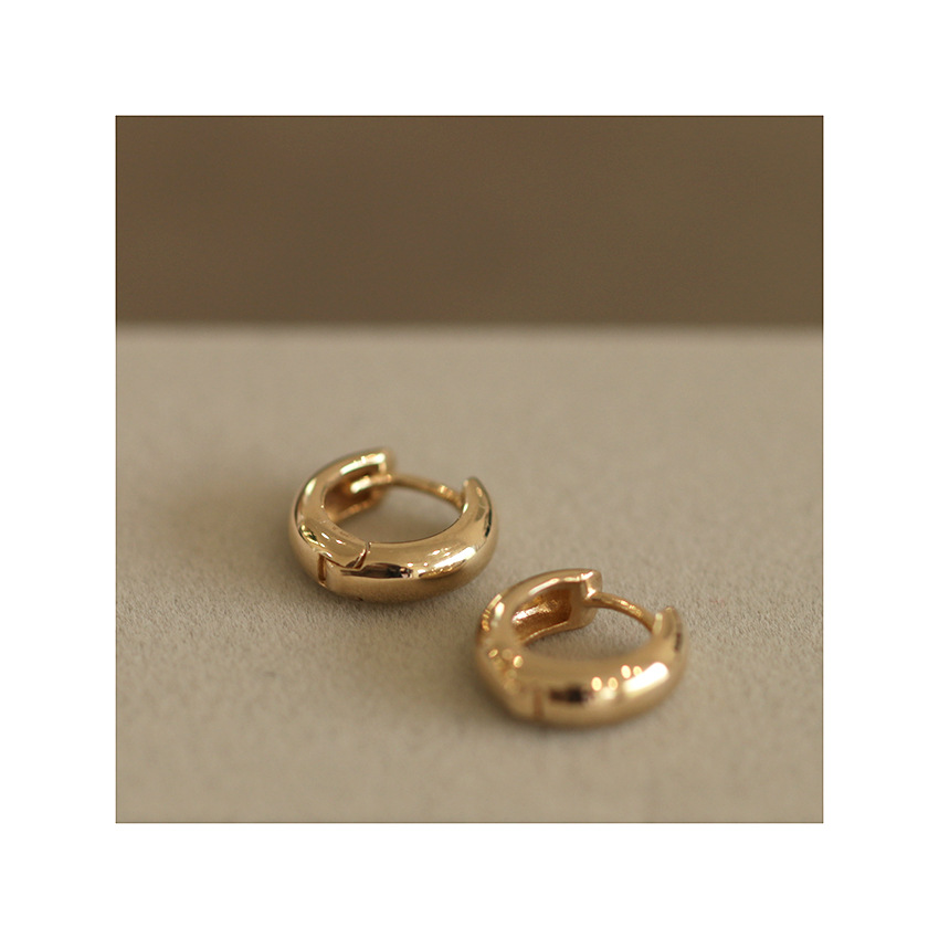 ROMANTIC重磅耳扣贴耳尺寸S925银镀18K金耳圈耳环女极简风高级感