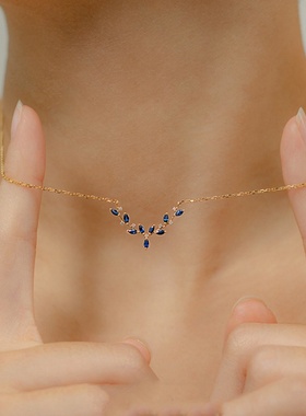 一路有你S925纯银鹿角项链轻奢