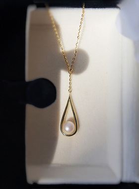 冷淡风复古珍珠吊坠ins锁骨链女