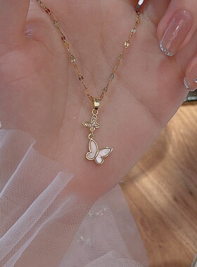 蝴蝶项链女轻奢小众设计感锁骨链