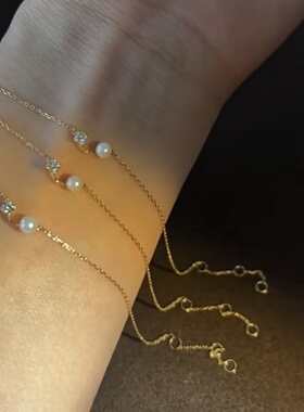 闪亮珍珠锆石手链女通勤简约款