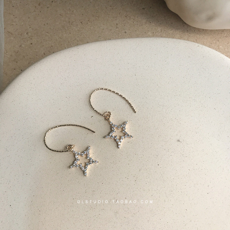 ROMANTIC925纯银镀金五角星星耳钩女耳环简约潮短款耳钉耳饰品,饰品/流行首饰/时尚饰品新,银饰耳饰,淘宝优惠券,粉丝福利购,淘宝优惠卷