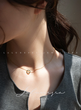 表情S925纯银镀18k金笑脸项链女