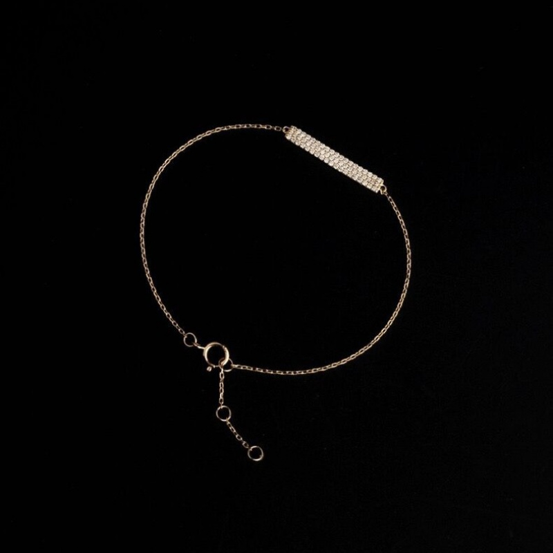 纯银镶嵌锆石手链长方形手饰礼物