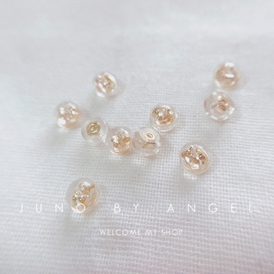 包金耳堵硅胶塑料配件圆球耳钉塞