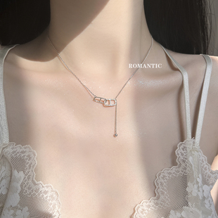 ROMANTIC猪鼻子纯银项链轻奢小众设计锁骨链女高级感闺蜜生日礼物