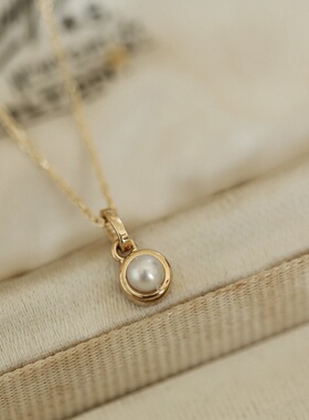 珍珠迷你款小吊坠项链轻奢