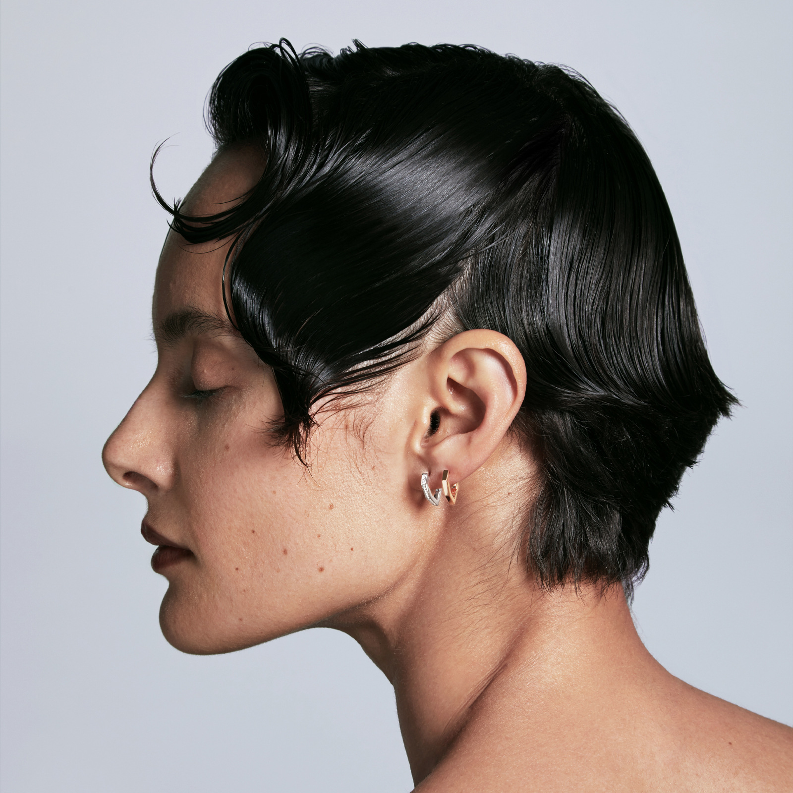 骑士精神S925银镀白金耳环女