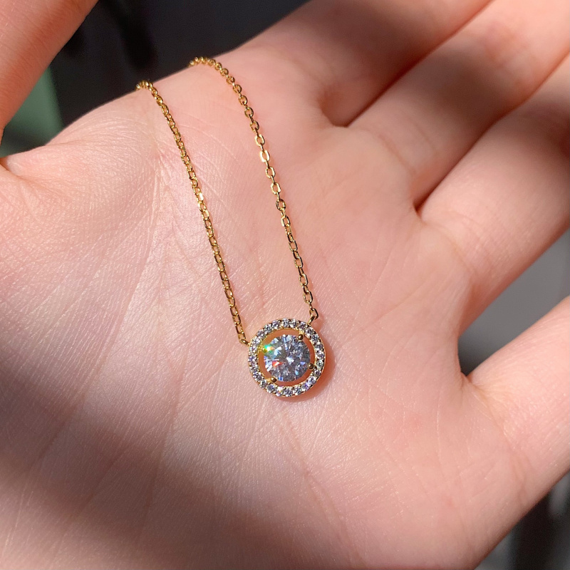 迷你精致复古圆盘吊坠锁骨链女