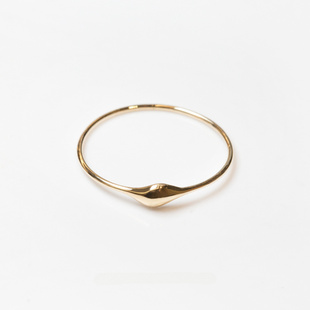 ROMANTIC925银镀18k金极简素圈几何戒指女气质独特波浪指环高级感