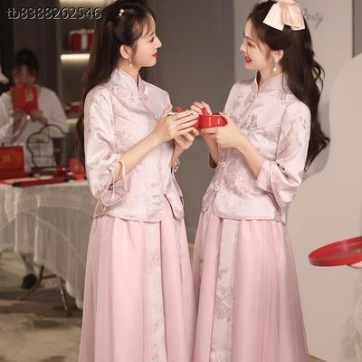 新中式伴娘服小个子长裙2
