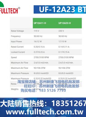 新款UF-12A23 BTH UF-12A11 BTH  台湾福佑 官方授权正品销售包邮