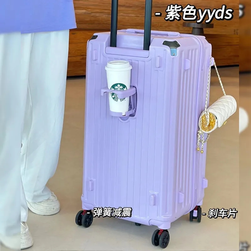 大容量行李箱女拉杆箱2025新款高颜值五轮带杯架旅行箱男结实耐用