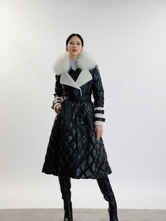 2025时装周秋冬女装小码长款外套羽绒服束腰修长加厚原创设计品牌