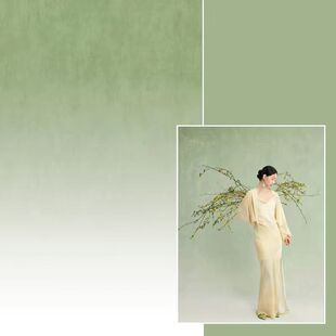 新中式青绿色渐变油画肌理拍照背景布高级感写真直播摄影棚背景纸