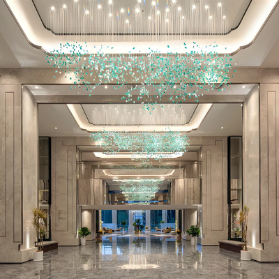 定制酒店大堂异形琉璃石吊灯