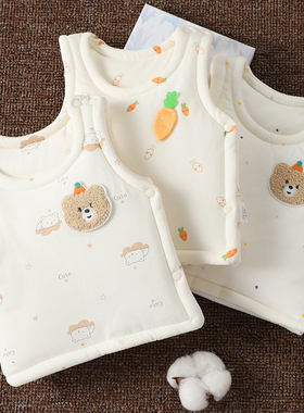 秋冬马甲婴儿可爱外穿背心男童女童加厚保暖偏襟无骨坎肩