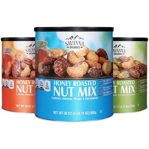 进口SAVANNA混合坚果850g蜂蜜碳烤腰果杏仁花生山核桃零食