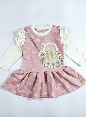 2025秋款韩国代购正品童装Dolph甜美蕾丝公主蝴蝶结连衣裙洋装