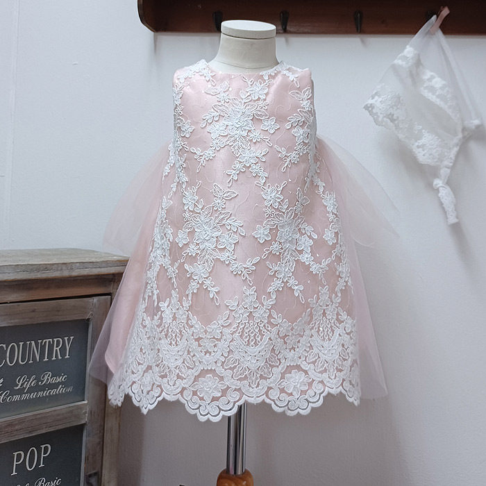 2024夏款韩国正品童装Saut de Lange公主蕾丝礼服背心连衣裙洋装