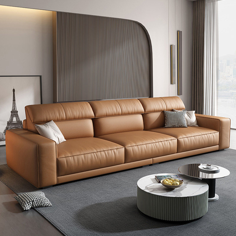 索菲亚办公室沙发组合简约现代商务会客接待直排午睡豆腐块皮艺办